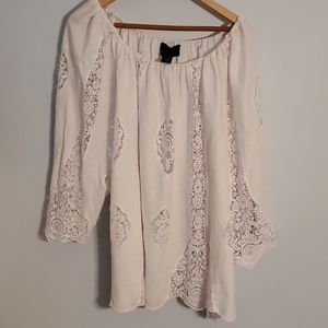 White lace linen top by Cynthia Rowley size 3x